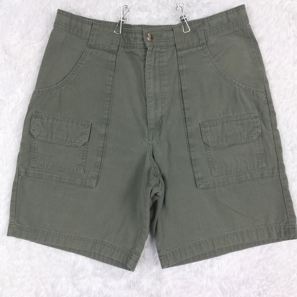 Gander Mountain‎ Mens Cargo Utility Shorts 8 Pocket Army Green Hiking Trail 34